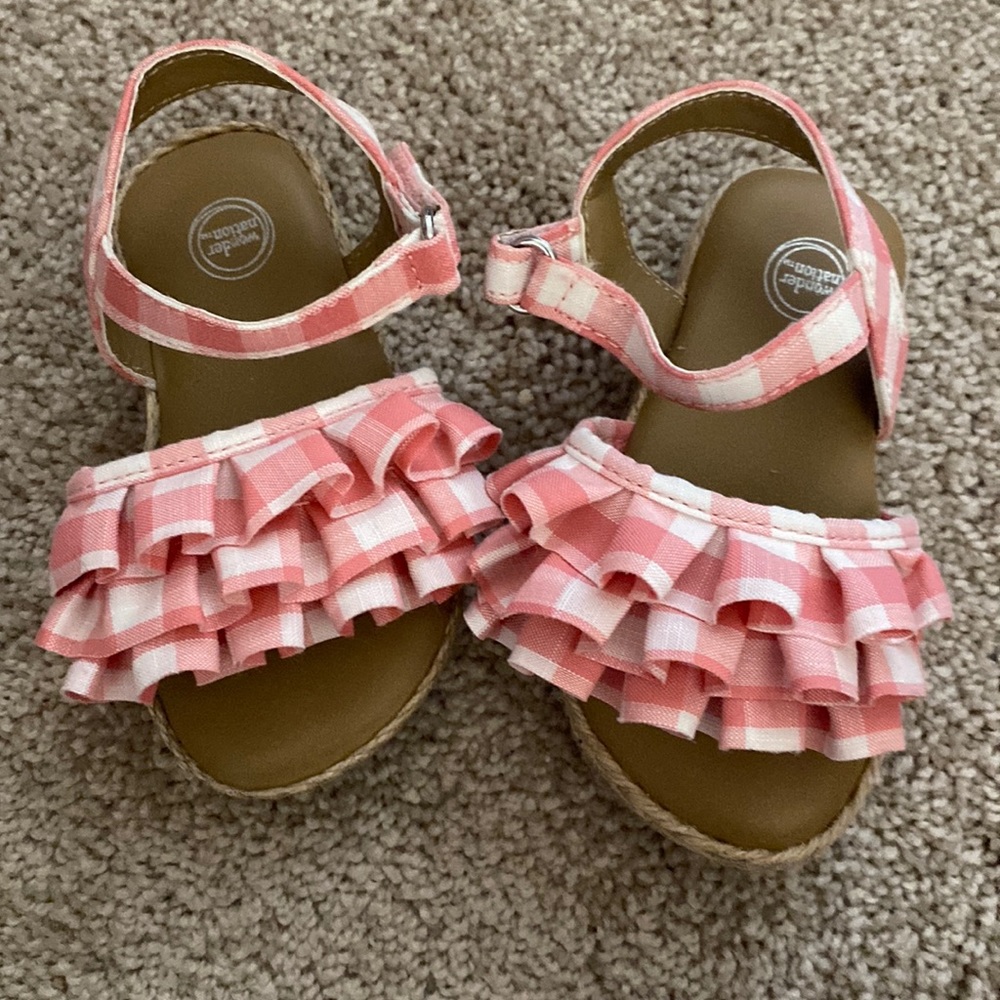 Size 4 Pink Gingham sandals